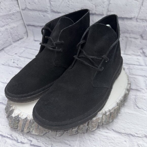 Clarks Men's Chukka Boot Charles F. Stead English Leather Upper Black Size 9.5 - Picture 7 of 11